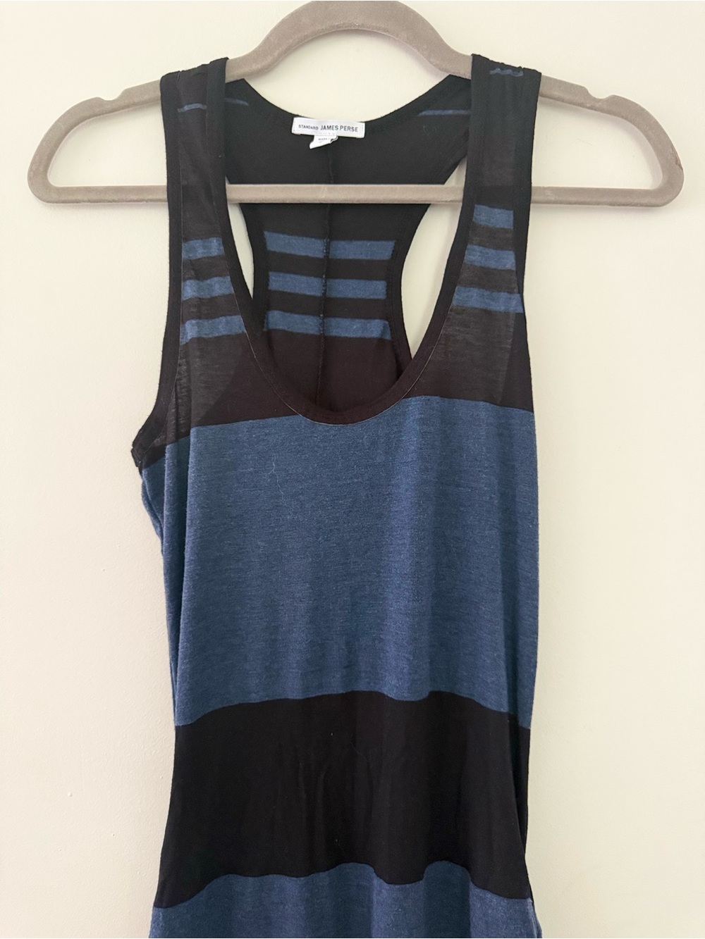 James Perse Midi Tank Dress Streetwear Block Print 100% Cotton  Size M - Picture 3 of 5